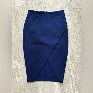 Express Cobalt Blue Pencil Skirt with criss cross front